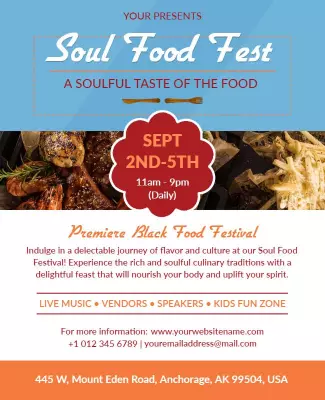Soul Food Festival Event Flyer Template