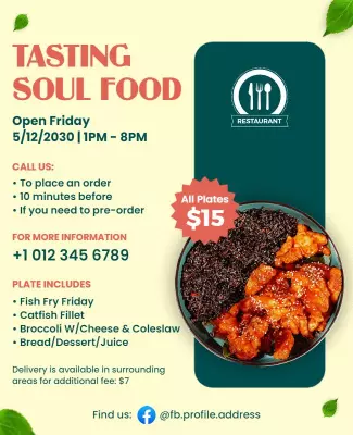 Soul Food Restaurant Promotion Flyer Template