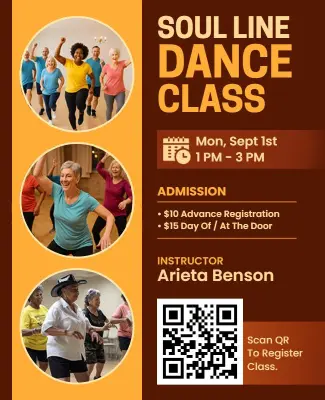 Soul Line Dance Class Event Flyer Template