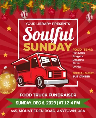 Soulful Sunday Food Truck Fundraiser Flyer Template