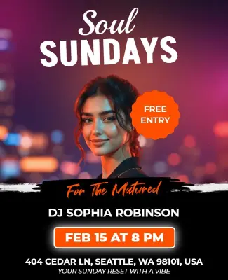 Soulful Sundays DJ Event Flyer Template