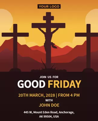 Soulful Sunset Good Friday Religious Event Poster Template