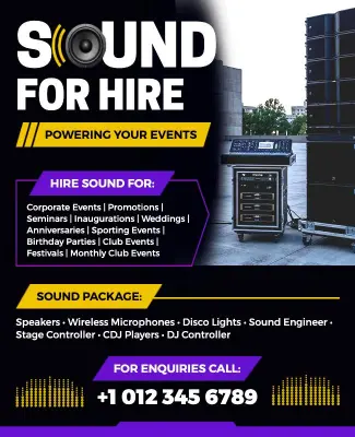Sound for Hire Flyer Template