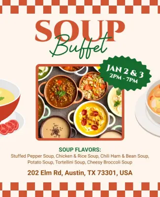 Soup Buffet Event Promotional Flyer Template