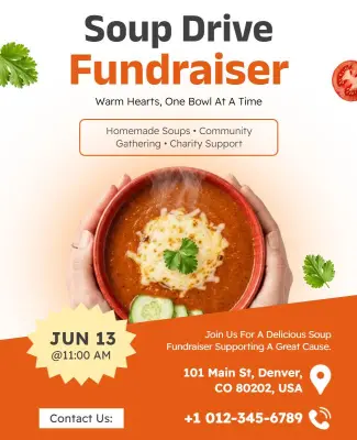 Soup Drive Fundraiser Flyer Template