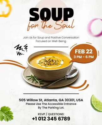 Soup for the Soul Gathering Event Flyer Template