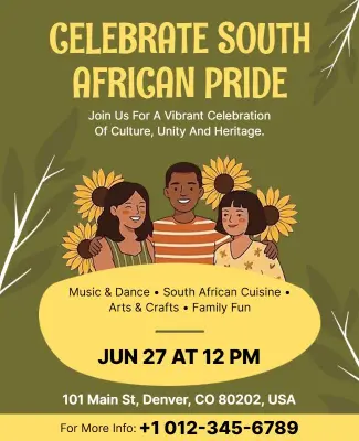 South African Pride Celebration Event Flyer Template