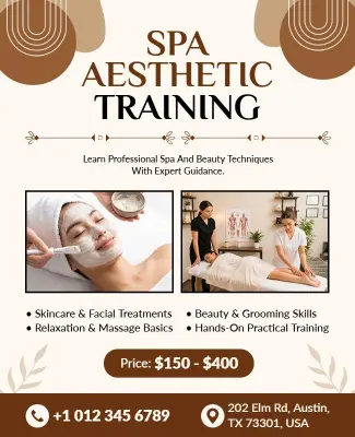 Spa Aesthetic Training Program Flyer Template