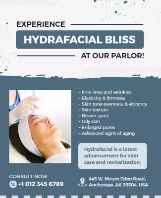 Spa Relaxation Aqua Hydrafacial Treatment Poster Template