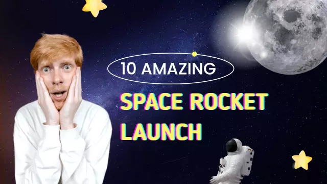 Space Rocket Launch Excitement Trending YouTube Thumbnail Template