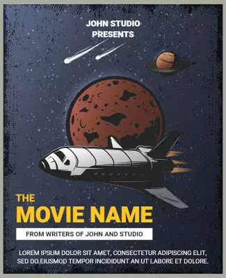 Space-Themed Retro Sci-Fi Movie Poster Template