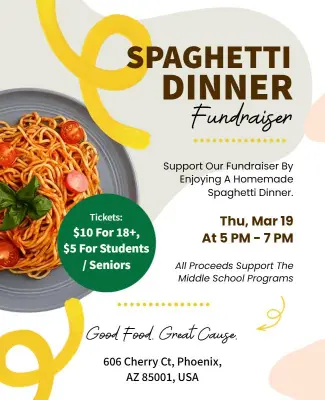 Spaghetti Dinner Fundraiser Event Poster Template