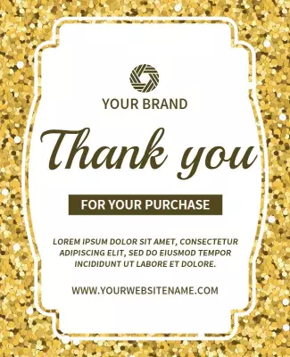Sparkling Gold Elegant Thank You for Your Purchase Poster Template