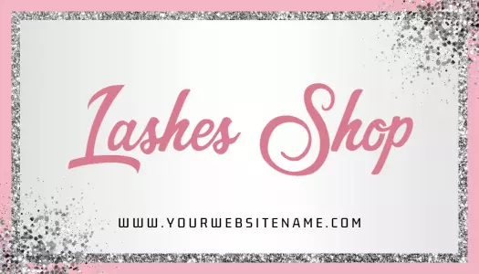 Sparkling Pink Glamorous Lashes Shop Business Card Template