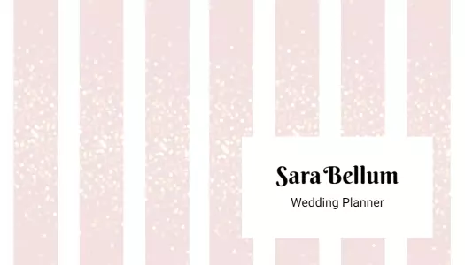 Sparkling Pink Striped Elegant Wedding Planner Business Card Template