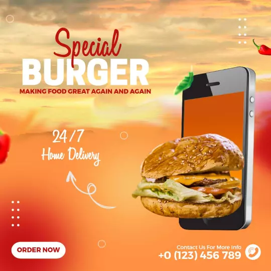 Special Burger Home Delivery Service Instagram Flyer Template
