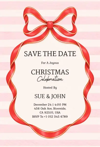 Special Christmas Celebration Save the Date Invitation Template