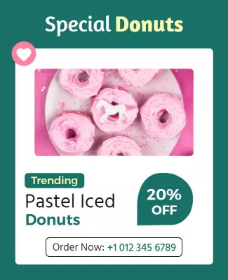 Special Discount on Pastel Iced Donuts Flyer Template