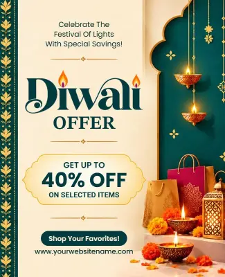 Special Diwali Offers Shopping Flyer Template
