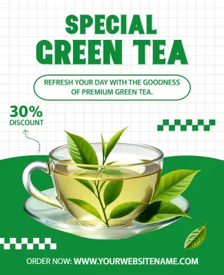 Special Green Tea Promotional Poster Template