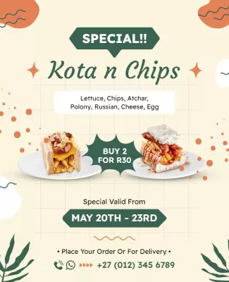 Special Kota and Chips Promotion Flyer Template