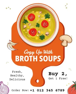 Special Offer Broth Soups Promotional Flyer Template