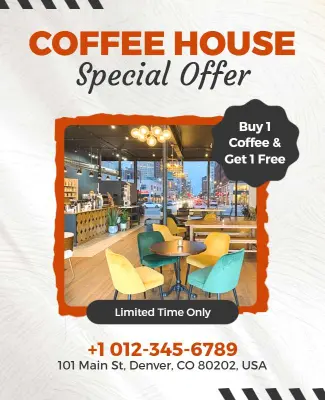 Special Offer Coffee House Discount Flyer Template