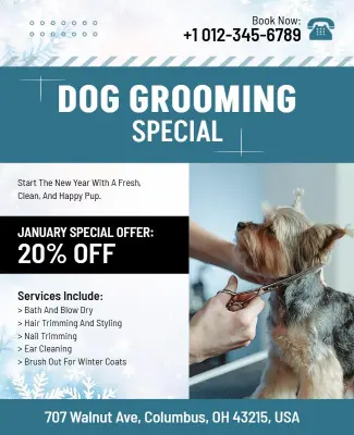 Special Offer Dog Grooming Flyer Template