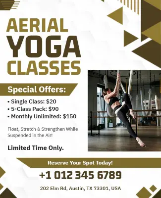 Special Offers for Aerial Yoga Classes Flyer Template