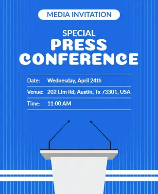 Special Press Conference Media Invitation Flyer Template