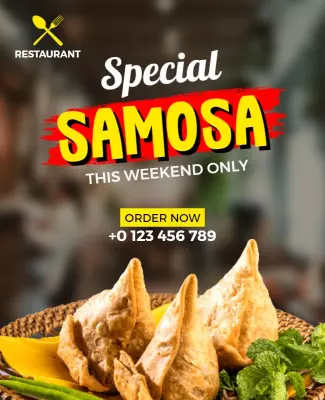 Special Weekend Offer Samosa Flyer Template