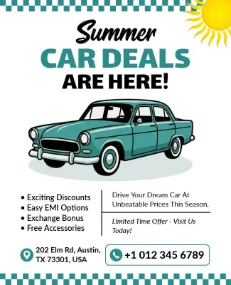 Special Summer Car Deals Flyer Template