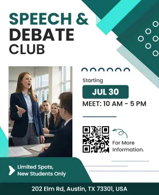 Speech and Debate Club Event Flyer Template