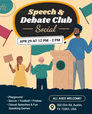 Speech and Debate Club Social Event Flyer Template