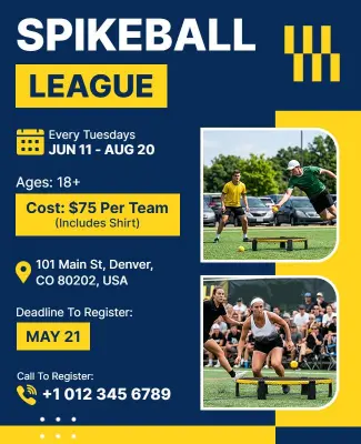 Spikeball League Event Flyer Template
