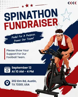 Spinathon Fundraiser Event Flyer Template