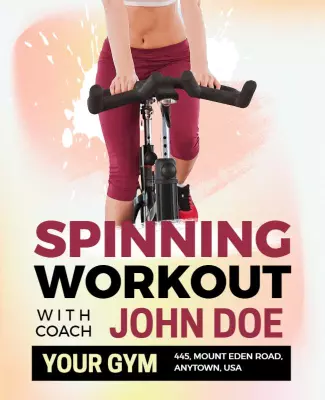 Spinning Class Workout Gym Flyer Template