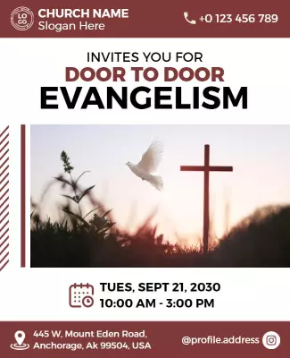 Spiritual Community Door to Door Evangelism Poster Template