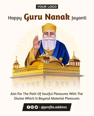 Spiritual Guru Nanak Jayanti Celebration Poster Template