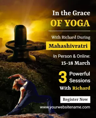 Spiritual Zen Yoga Retreat for Mahashivratri Poster Template
