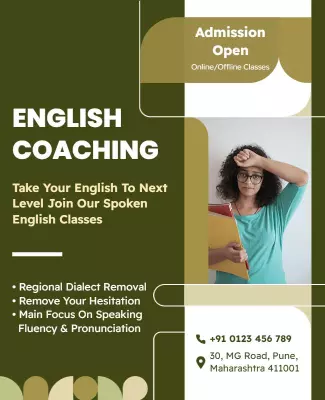 Spoken English Coaching Classes Abstract Flyer Template