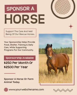 Sponsor a Horse Campaign Flyer Template
