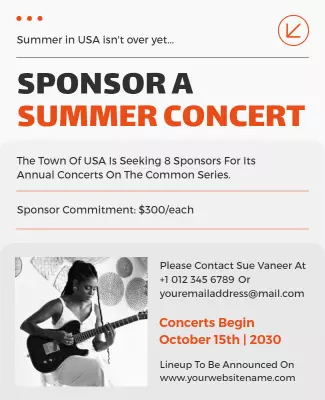 Sponsor a Summer Concert Event Flyer Template