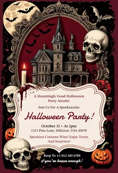 Spooktacular Costume Halloween Celebration Invitation Template
