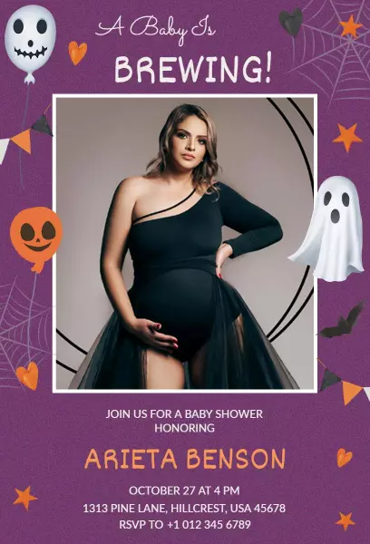 Spooktacular Halloween Baby Shower Celebration Invitation Template