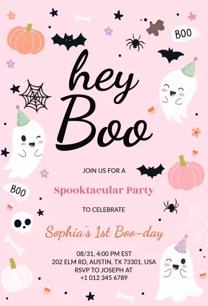 Spooktacular Halloween Birthday Celebration Invitation Template