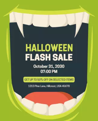 Spooktacular Halloween Flash Sale Event Poster Template