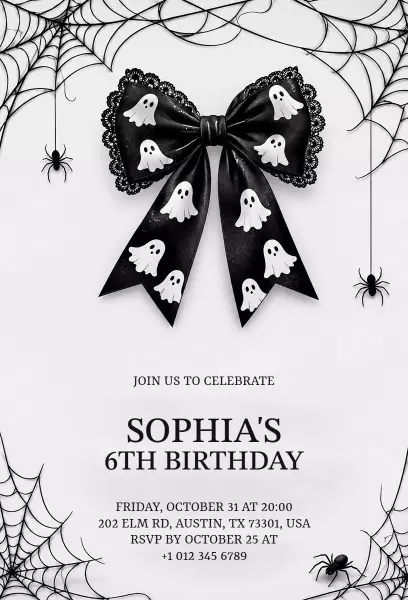 Spooky Ghosts Halloween Birthday Celebration Invitation Template