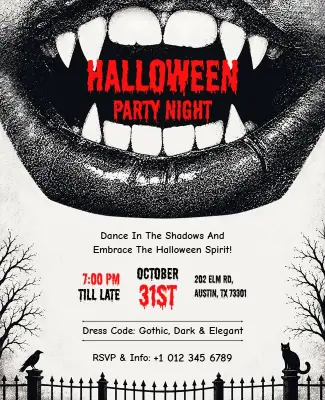 Spooky Gothic Halloween Celebration Event Flyer Template