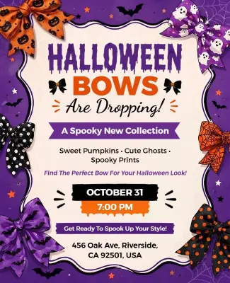 Spooky Halloween Bows Promotion Flyer Template